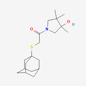 molecular formula C19H31NO2S B5557371 1-[(1-adamantylthio)acetyl]-3,4,4-trimethylpyrrolidin-3-ol 