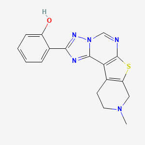molecular formula C17H15N5OS B5557406 2-(13-methyl-10-thia-3,5,6,8,13-pentazatetracyclo[7.7.0.02,6.011,16]hexadeca-1(9),2,4,7,11(16)-pentaen-4-yl)phenol 