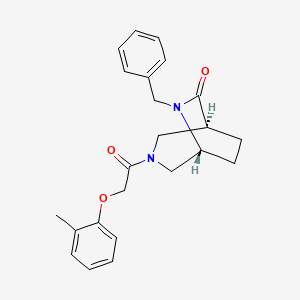 molecular formula C23H26N2O3 B5557431 (1S,5R)-6-benzyl-3-[2-(2-methylphenoxy)acetyl]-3,6-diazabicyclo[3.2.2]nonan-7-one 