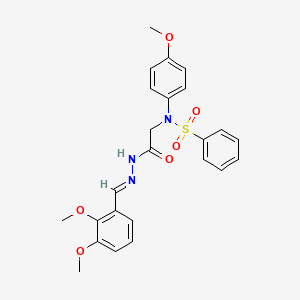 molecular formula C24H25N3O6S B5557456 N-({N'-[(E)-(2,3-DIMETHOXYPHENYL)METHYLIDENE]HYDRAZINECARBONYL}METHYL)-N-(4-METHOXYPHENYL)BENZENESULFONAMIDE 