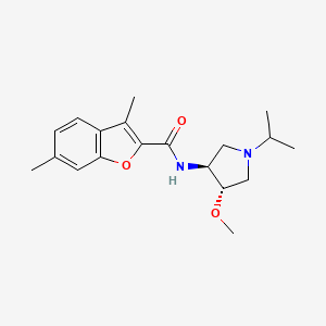 molecular formula C19H26N2O3 B5557608 N-[(3S,4S)-4-methoxy-1-propan-2-ylpyrrolidin-3-yl]-3,6-dimethyl-1-benzofuran-2-carboxamide 