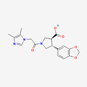 molecular formula C19H21N3O5 B5557616 (3S,4R)-4-(1,3-benzodioxol-5-yl)-1-[2-(4,5-dimethylimidazol-1-yl)acetyl]pyrrolidine-3-carboxylic acid 