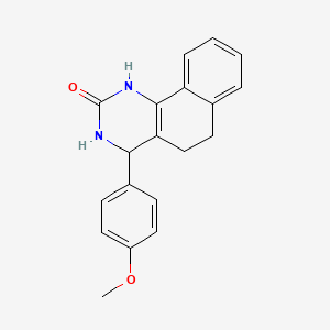 molecular formula C19H18N2O2 B5557846 4-(4-methoxyphenyl)-3,4,5,6-tetrahydro-1H-benzo[h]quinazolin-2-one 