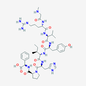molecular formula C48H69N13O10 B055582 Angiotensin II, sar(1)-phe(8)- CAS No. 111821-46-6