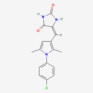 molecular formula C16H14ClN3O2 B5558272 (5E)-5-[[1-(4-chlorophenyl)-2,5-dimethylpyrrol-3-yl]methylidene]imidazolidine-2,4-dione 