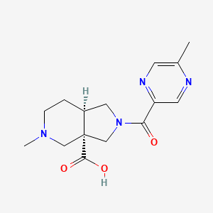 molecular formula C15H20N4O3 B5558356 (3aS,7aR)-5-methyl-2-(5-methylpyrazine-2-carbonyl)-1,3,4,6,7,7a-hexahydropyrrolo[3,4-c]pyridine-3a-carboxylic acid 