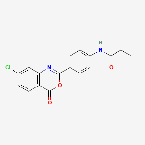 molecular formula C17H13ClN2O3 B5558395 N-[4-(7-chloro-4-oxo-3,1-benzoxazin-2-yl)phenyl]propanamide 