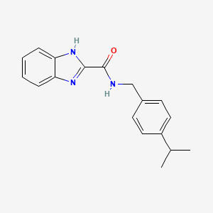 molecular formula C18H19N3O B5558405 N-[(4-propan-2-ylphenyl)methyl]-1H-benzimidazole-2-carboxamide 