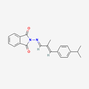 molecular formula C21H20N2O2 B5558510 2-[(E)-[(E)-2-methyl-3-(4-propan-2-ylphenyl)prop-2-enylidene]amino]isoindole-1,3-dione 