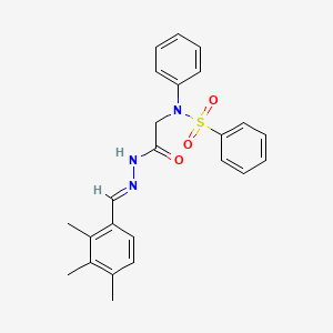 molecular formula C24H25N3O3S B5558556 N-PHENYL-N-({N'-[(E)-(2,3,4-TRIMETHYLPHENYL)METHYLIDENE]HYDRAZINECARBONYL}METHYL)BENZENESULFONAMIDE 