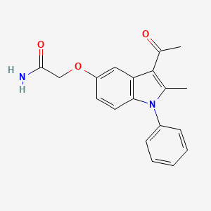 molecular formula C19H18N2O3 B5558629 2-((3-acetyl-2-methyl-1-phenyl-1H-indol-5-yl)oxy)acetamide 
