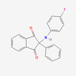 molecular formula C21H14FNO2 B5558730 2-[(4-FLUOROPHENYL)AMINO]-2-PHENYL-2,3-DIHYDRO-1H-INDENE-1,3-DIONE 