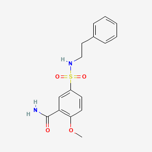 molecular formula C16H18N2O4S B5558785 2-Methoxy-5-(2-phenylethylsulfamoyl)benzamide 
