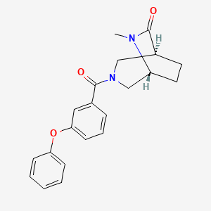 molecular formula C21H22N2O3 B5558792 (1S,5R)-6-methyl-3-(3-phenoxybenzoyl)-3,6-diazabicyclo[3.2.2]nonan-7-one 