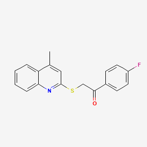 molecular formula C18H14FNOS B5558851 1-(4-Fluorophenyl)-2-(4-methylquinolin-2-yl)sulfanylethanone 