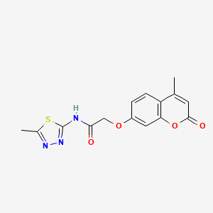 molecular formula C15H13N3O4S B5558864 2-(4-methyl-2-oxochromen-7-yl)oxy-N-(5-methyl-1,3,4-thiadiazol-2-yl)acetamide 