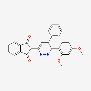 molecular formula C27H22N2O4 B5558979 2-[3-(2,4-Dimethoxyphenyl)-4-phenyl-3,4-dihydropyridazin-6-yl]indene-1,3-dione 