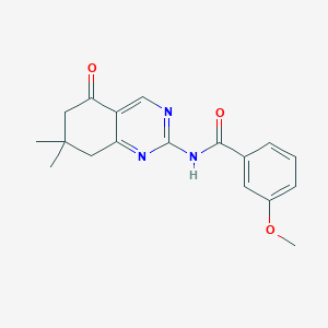 molecular formula C18H19N3O3 B5559052 N-(7,7-dimethyl-5-oxo-5,6,7,8-tetrahydroquinazolin-2-yl)-3-methoxybenzamide 