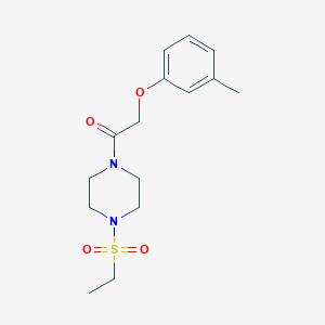 molecular formula C15H22N2O4S B5559129 1-[4-(ETHANESULFONYL)PIPERAZIN-1-YL]-2-(3-METHYLPHENOXY)ETHAN-1-ONE 