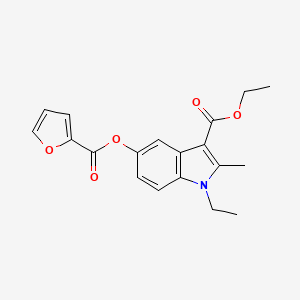 molecular formula C19H19NO5 B5559182 ETHYL 1-ETHYL-5-(FURAN-2-CARBONYLOXY)-2-METHYL-1H-INDOLE-3-CARBOXYLATE 