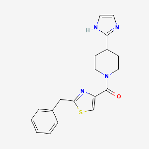 molecular formula C19H20N4OS B5559193 1-[(2-benzyl-1,3-thiazol-4-yl)carbonyl]-4-(1H-imidazol-2-yl)piperidine 