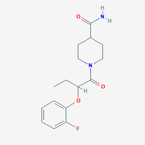 molecular formula C16H21FN2O3 B5559240 1-[2-(2-Fluorophenoxy)butanoyl]piperidine-4-carboxamide 