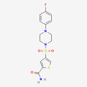molecular formula C15H16FN3O3S2 B5559368 4-[4-(4-Fluorophenyl)piperazin-1-yl]sulfonylthiophene-2-carboxamide 