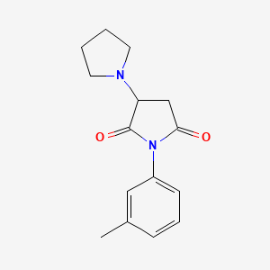 molecular formula C15H18N2O2 B5559409 1-(3-Methylphenyl)-3-pyrrolidin-1-ylpyrrolidine-2,5-dione 