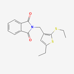 molecular formula C17H17NO2S2 B5559446 2-{[5-ETHYL-2-(ETHYLSULFANYL)-3-THIENYL]METHYL}-1H-ISOINDOLE-1,3(2H)-DIONE 