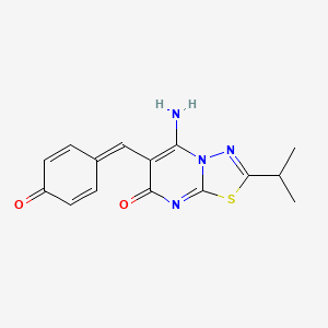 molecular formula C15H14N4O2S B5559452 (6Z)-6-[(4-HYDROXYPHENYL)METHYLIDENE]-5-IMINO-2-(PROPAN-2-YL)-5H,6H,7H-[1,3,4]THIADIAZOLO[3,2-A]PYRIMIDIN-7-ONE 