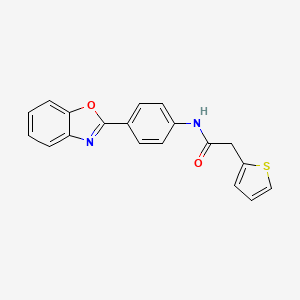 molecular formula C19H14N2O2S B5559473 N-(4-(benzo[d]oxazol-2-yl)phenyl)-2-(thiophen-2-yl)acetamide 