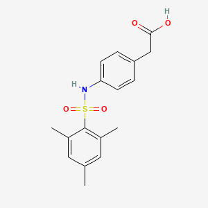 molecular formula C17H19NO4S B5559607 2-[4-(2,4,6-TRIMETHYLBENZENESULFONAMIDO)PHENYL]ACETIC ACID 