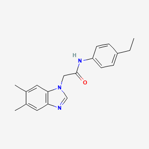 molecular formula C19H21N3O B5559674 2-(5,6-dimethylbenzimidazol-1-yl)-N-(4-ethylphenyl)acetamide 