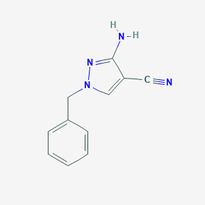 molecular formula C11H10N4 B055598 3-Amino-1-benzyl-1H-pyrazole-4-carbonitrile CAS No. 122800-01-5