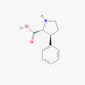 molecular formula C11H13NO2 B055599 trans-3-Phenyl-D-proline CAS No. 118758-50-2