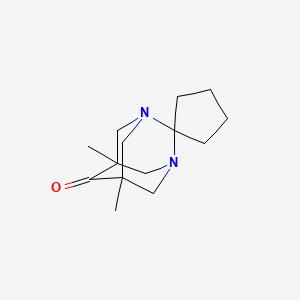 molecular formula C14H22N2O B5560001 5',7'-Dimethylspiro(cyclopentane-1,2'-(1,3)diazatricyclo(3.3.1.1(sup 3,7))decan)-6'-one CAS No. 108790-79-0