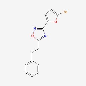 molecular formula C14H11BrN2O2 B5560014 3-(5-bromofuran-2-yl)-5-(2-phenylethyl)-1,2,4-oxadiazole 