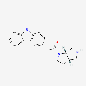 molecular formula C21H23N3O B5560017 1-[(3aS,6aS)-3,3a,4,5,6,6a-hexahydro-2H-pyrrolo[2,3-c]pyrrol-1-yl]-2-(9-methylcarbazol-3-yl)ethanone 