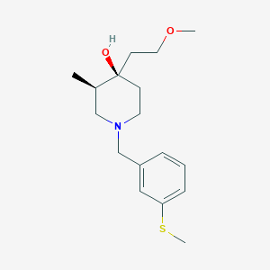 molecular formula C17H27NO2S B5560027 (3R,4R)-4-(2-methoxyethyl)-3-methyl-1-[(3-methylsulfanylphenyl)methyl]piperidin-4-ol 