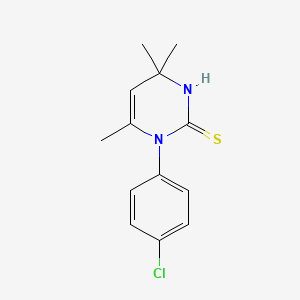 molecular formula C13H15ClN2S B5560043 2(1H)-Pyrimidinethione, 1-(p-chlorophenyl)-3,4-dihydro-4,4,6-trimethyl- CAS No. 37489-48-8