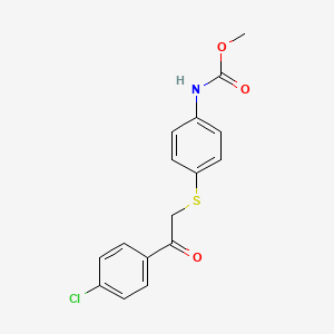molecular formula C16H14ClNO3S B5560180 Methyl 4-{[2-(4-chlorophenyl)-2-oxoethyl]thio}phenylcarbamate 