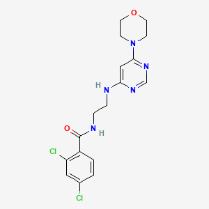 molecular formula C17H19Cl2N5O2 B5560224 2,4-dichloro-N-(2-{[6-(4-morpholinyl)-4-pyrimidinyl]amino}ethyl)benzamide 