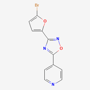 molecular formula C11H6BrN3O2 B5560227 4-[3-(5-Bromofuran-2-yl)-1,2,4-oxadiazol-5-yl]pyridine 