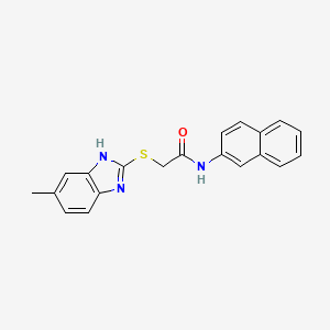 molecular formula C20H17N3OS B5560267 2-[(5-METHYL-1H-1,3-BENZODIAZOL-2-YL)SULFANYL]-N-(NAPHTHALEN-2-YL)ACETAMIDE 