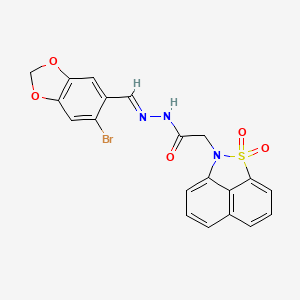 molecular formula C20H14BrN3O5S B5560276 N'-[(E)-(6-BROMO-1,3-BENZODIOXOL-5-YL)METHYLENE]-2-(1,1-DIOXIDO-2H-NAPHTHO[1,8-CD]ISOTHIAZOL-2-YL)ACETOHYDRAZIDE 