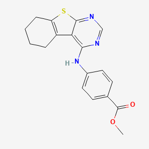 molecular formula C18H17N3O2S B5560318 Methyl 4-(5,6,7,8-tetrahydro-[1]benzothiolo[2,3-d]pyrimidin-4-ylamino)benzoate 