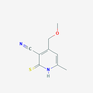 molecular formula C9H10N2OS B5560397 4-(METHOXYMETHYL)-6-METHYL-2-SULFANYLPYRIDINE-3-CARBONITRILE 