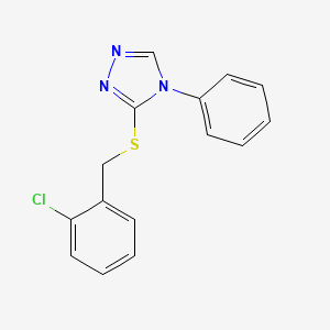 molecular formula C15H12ClN3S B5560414 3-{[(2-CHLOROPHENYL)METHYL]SULFANYL}-4-PHENYL-4H-1,2,4-TRIAZOLE 