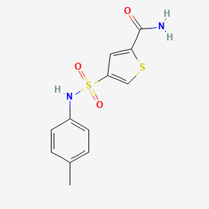 molecular formula C12H12N2O3S2 B5560479 4-[(4-Methylphenyl)sulfamoyl]thiophene-2-carboxamide 