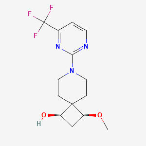 molecular formula C14H18F3N3O2 B5560487 (1R,3S)-3-methoxy-7-[4-(trifluoromethyl)pyrimidin-2-yl]-7-azaspiro[3.5]nonan-1-ol 